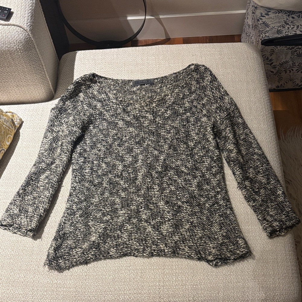 Velvet Black and Cream Knit Sweater